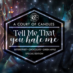 Tell Me That You Hate Me  - 9oz Soy Wax Candle - The Cruel Prince/The Wicked King (Jude and Cardan)