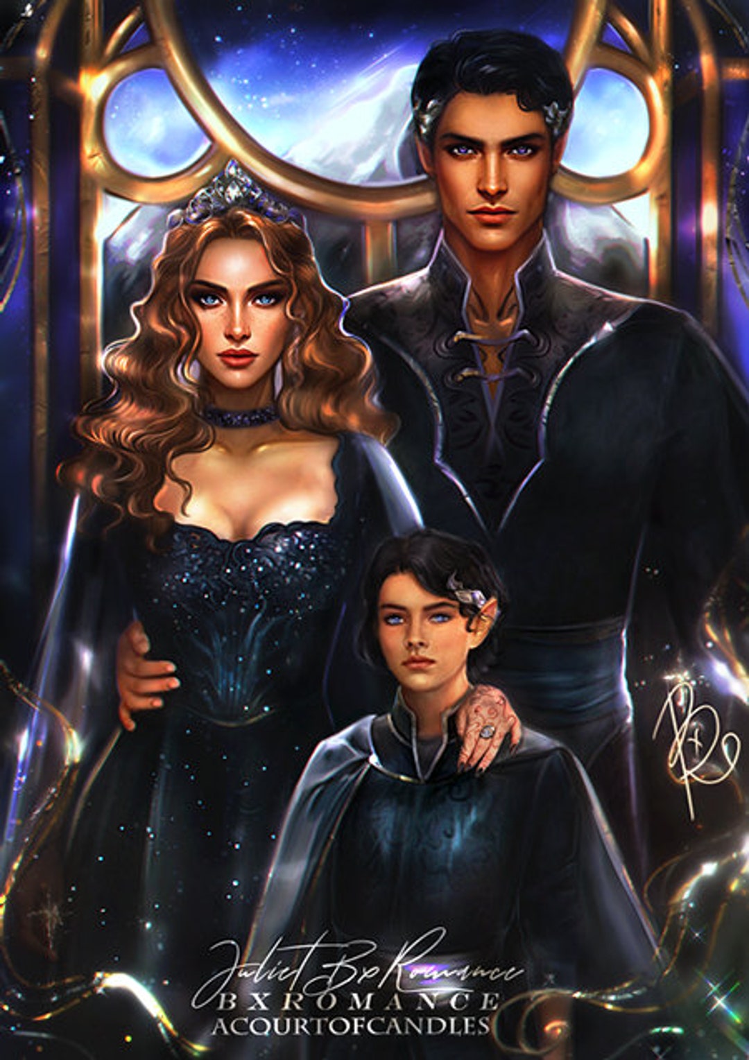 Art Print Feyre, Rhysand & Nyx by Bxromance Etsy