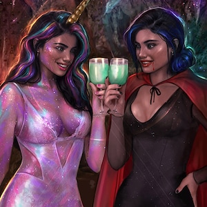 Art Print - The Vega Twins in Halloween Costumes by Beth Gilbert - ACOC Exclusive