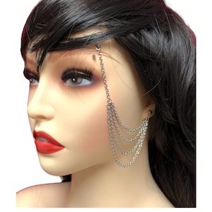 Chain Eyebrow Barbell: 316L Stainless Steel Curved Piercing (8mm)
