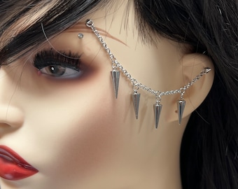 Spike Eyebrow Barbell: 316L Stainless Steel Curved Piercing Jewelry