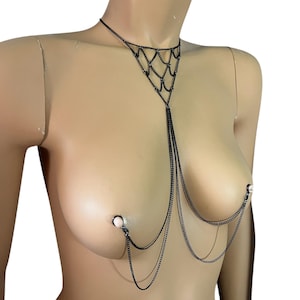 fake Nipples piercing, sexy jewelry, also available in hypoallergenic chain on demand