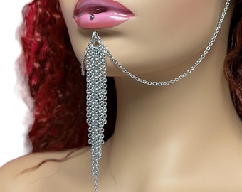 Surgical Steel Labret Piercing Jewelry - Lip Ring - vertical labret piercing