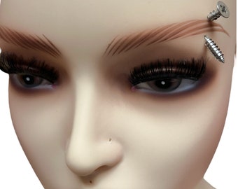 Eyebrow jewelry , Eyebrow with screw , Eyebrow barbell, Eyebrow bar, curved piercing jewelry