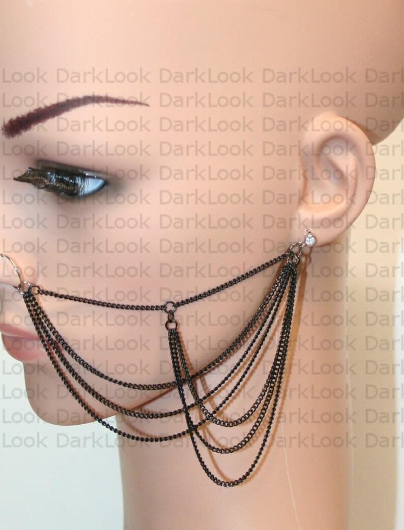 Nose Chain Nose Ring With Chains Titanium 20 Gauge Nose Ring Etsy