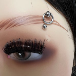 Eyebrow jewelry , Eyebrow ring, Eyebrow barbell, Eyebrow bar, curved piercing jewelry