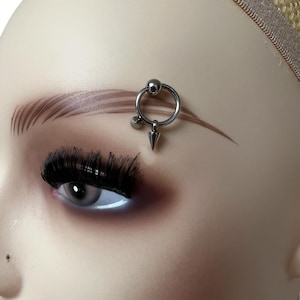 Spike Eyebrow Ring: 316L Stainless Steel Curved Barbell