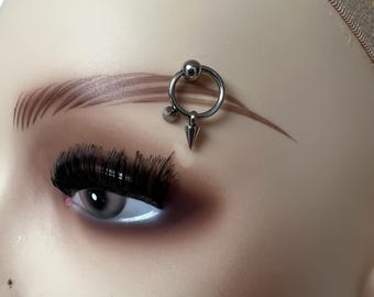 Eyebrow jewelry with spike , Eyebrow ring, Eyebrow barbell, Eyebrow bar, curved piercing jewelry