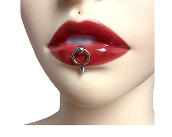 Piercing pour les lèvres avec pointe - Anneau pour les lèvres - Piercing labret vertical