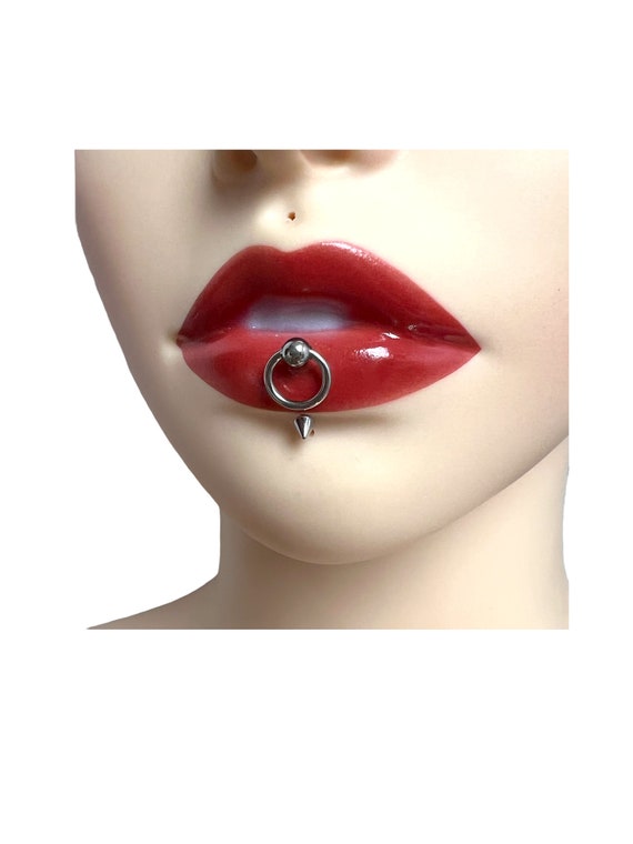 Verenigen Automatisch Reactor Lips Piercing Jewelry With Spike Lip Ring Vertical Labret - Etsy