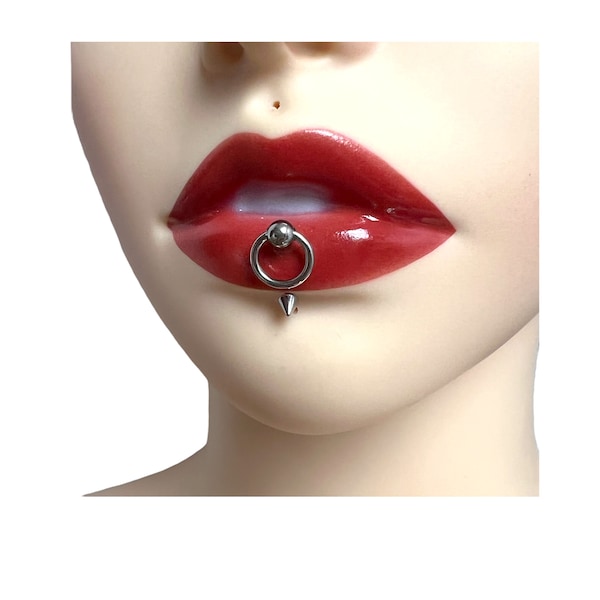 Lips Piercing Jewelry with spike - Lip Ring - vertical labret piercing