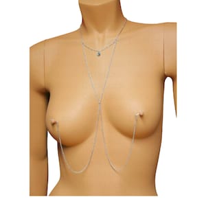 Biżuteria na sutki, biżuteria do piercingu sutków, swavorski blue aqua, seksowna biżuteria, dostępna również na zamówienie w łańcuszkach hipoalergicznych