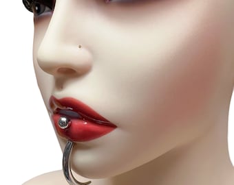 Surgical Steel Labret Piercing Jewelry , lips piercing with spike - Lip Ring - vertical labret piercing