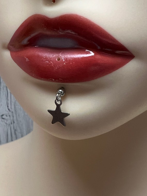 Surgical Steel Labret Piercing Jewelry Lips Piercing With Star Etsy Israel