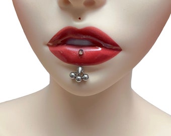 Surgical Steel Labret Piercing Jewelry , lips piercing - Lip Ring - vertical labret piercing