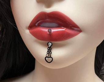 Surgical Steel Labret Piercing Jewelry - Lip Ring - vertical labret piercing