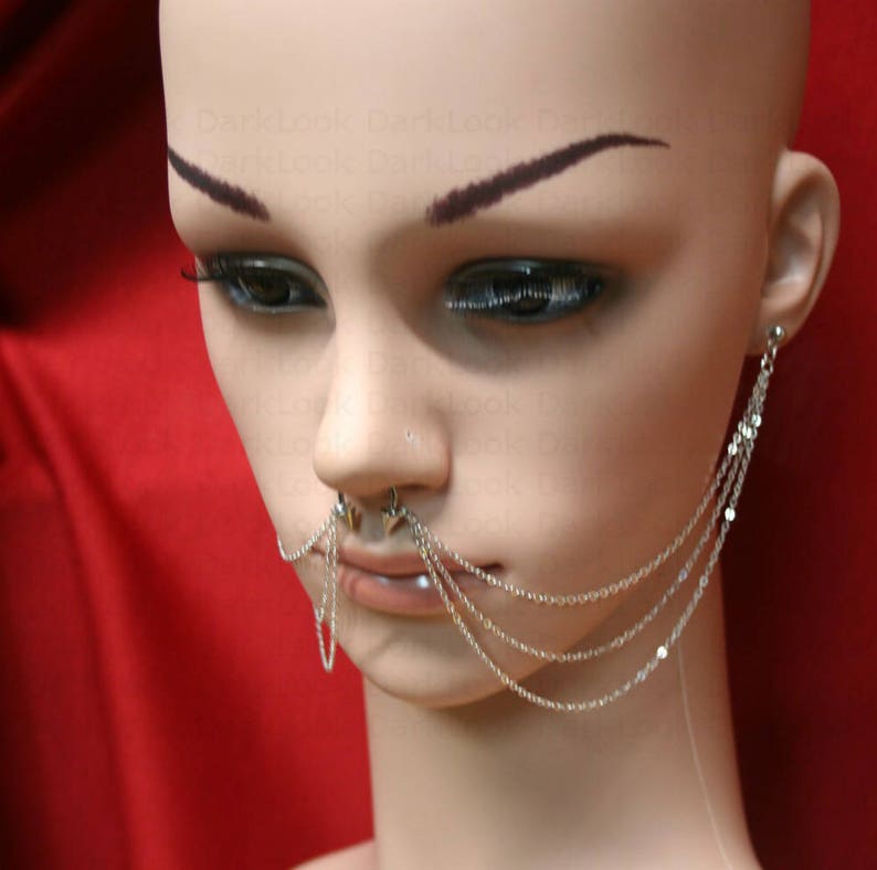 Nose Chain Nose Ring With Chains Stainless Steel Nose Ring Etsy