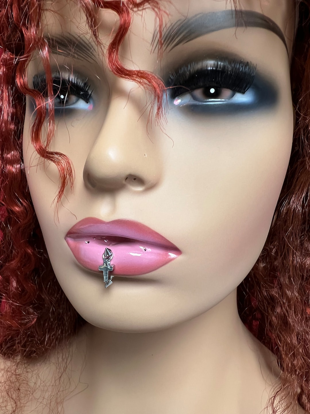 Surgical Steel Labret Piercing Jewelry Lip Ring Vertical Labret