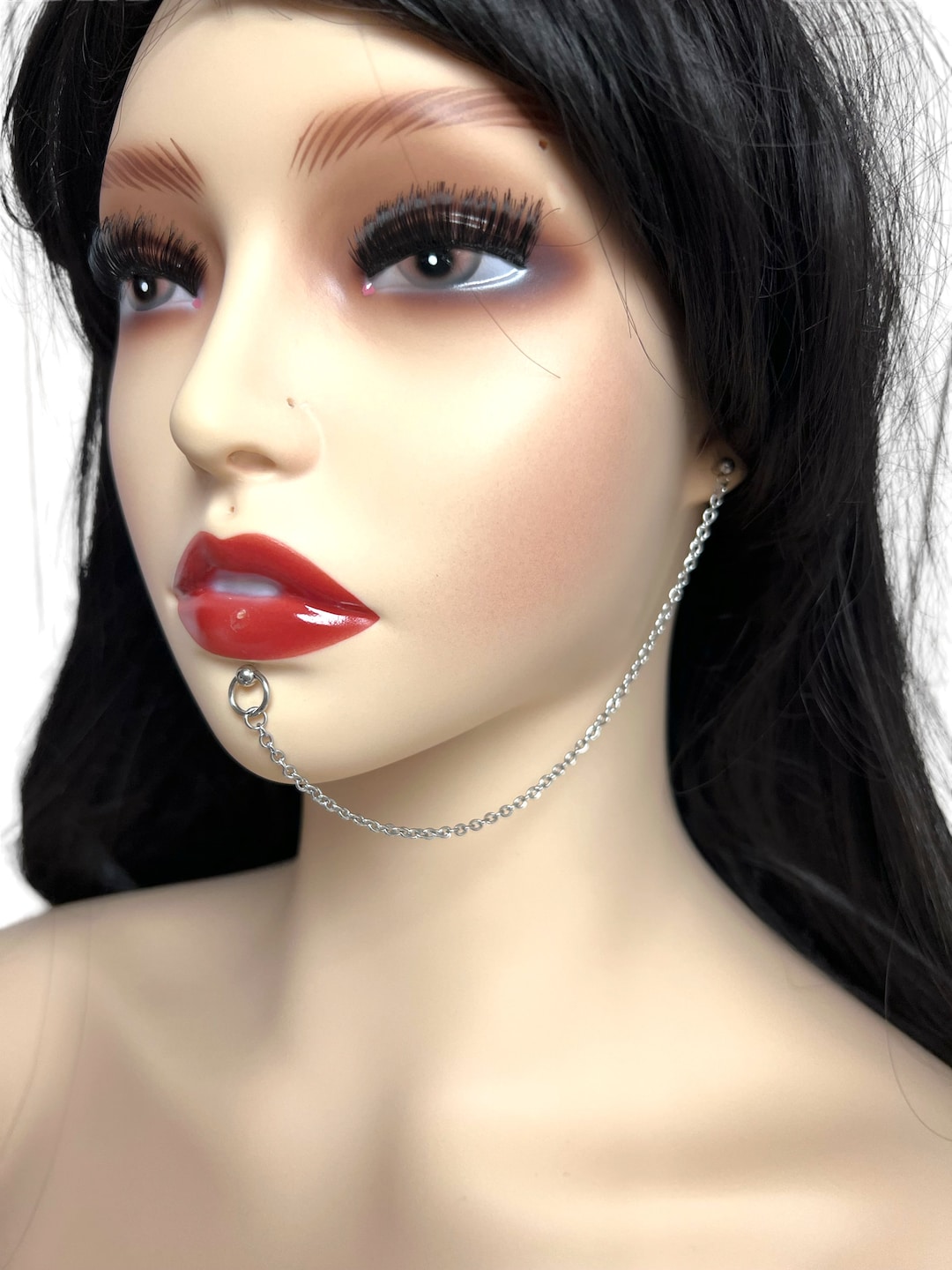 Surgical Steel Labret Piercing Jewelry Lip Ring Vertical Labret — free download