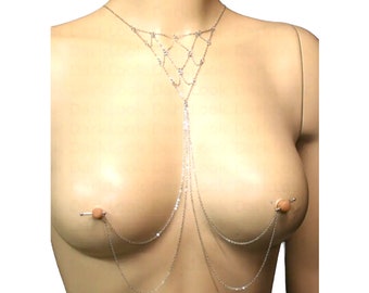 Nipples jewelry, Nipple piercing Jewelry, sexy jewelry, also available in hypoallergenic chain on demand