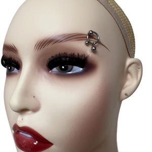 Stainless Steel Eyebrow Barbell: 10mm Eyebrow Ring, 8mm Curved Bar