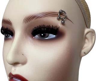 Stainless Steel Eyebrow Barbell: 10mm Eyebrow Ring, Curved Bar