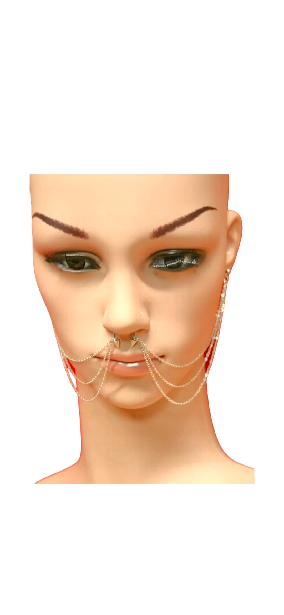 Nose Chain, Nose Ring With Chains, Stainless Steel, Nose Ring With
