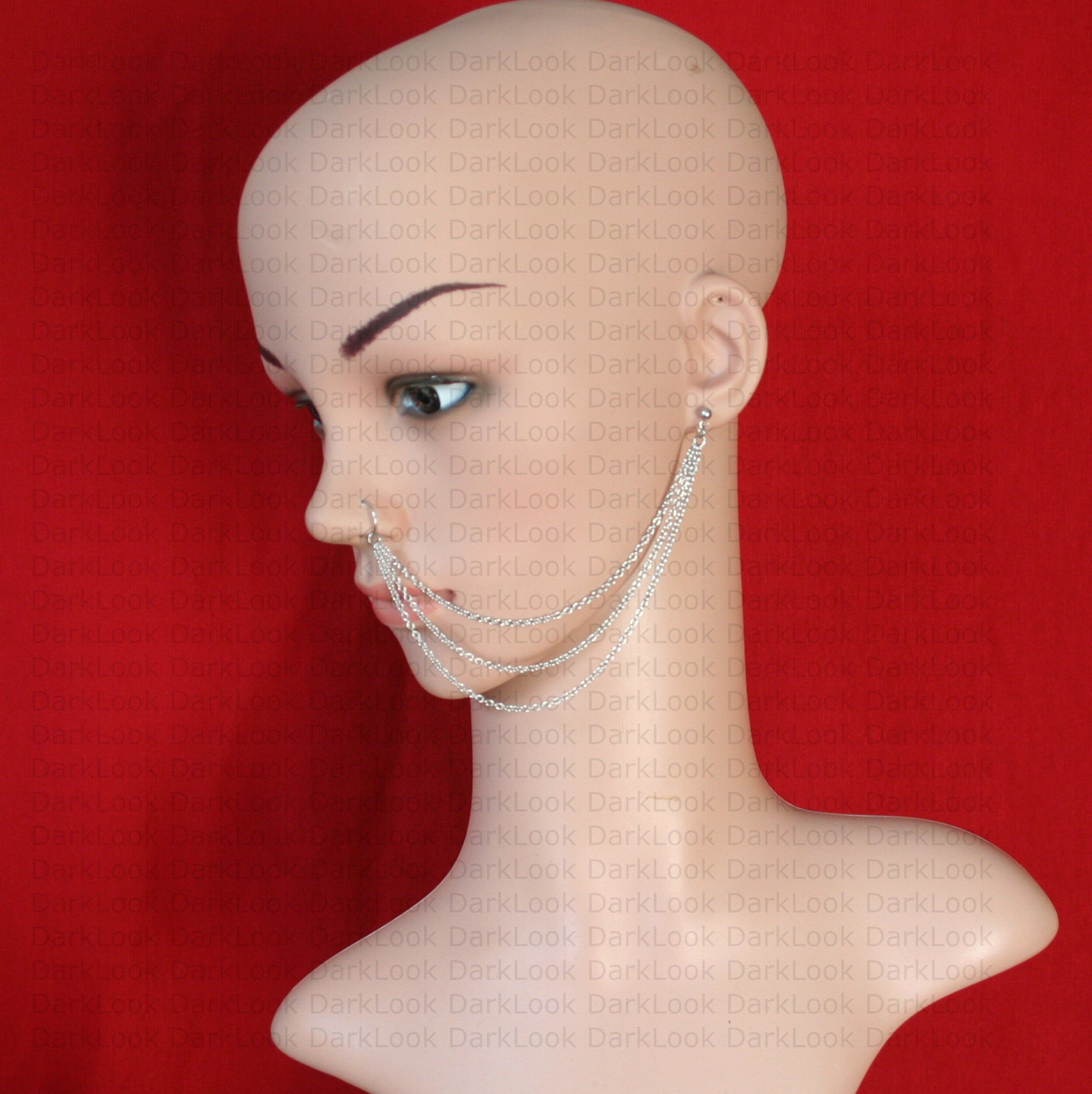 Nose Chain Nose Ring With Chainstitanium 20 Gauge Nose Ring Etsy