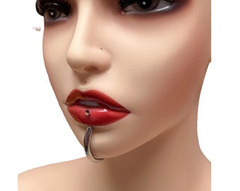 Surgical Steel Labret Piercing Jewelry , lips piercing with spike - Lip Ring - vertical labret piercing