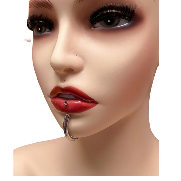 Chirurgisch staal Labret piercing sieraden, lippen piercing met spike - Lip Ring - verticale labret piercing