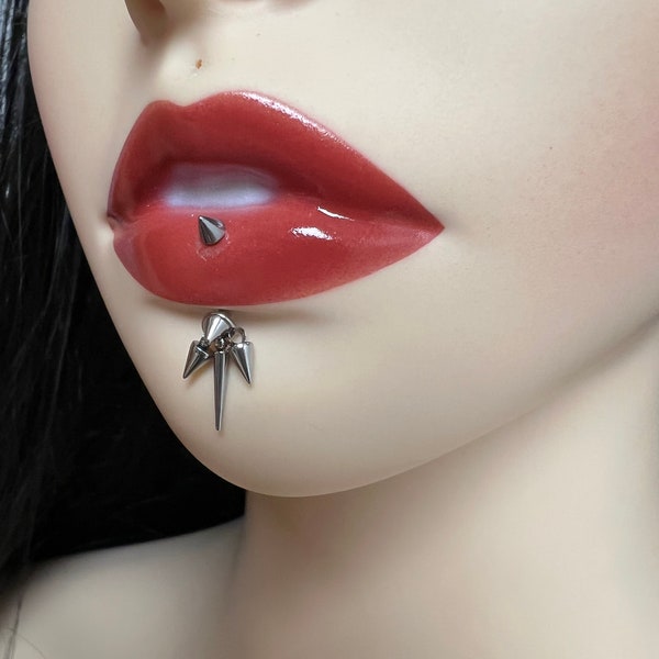 Bijoux piercing labret en acier chirurgical, piercing lèvres avec pointe - anneau pour les lèvres - piercing labret vertical