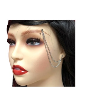 Bijoux pour sourcils avec chaîne, anneau pour sourcils, barre à sourcils, barre à sourcils, bijoux de piercing incurvés