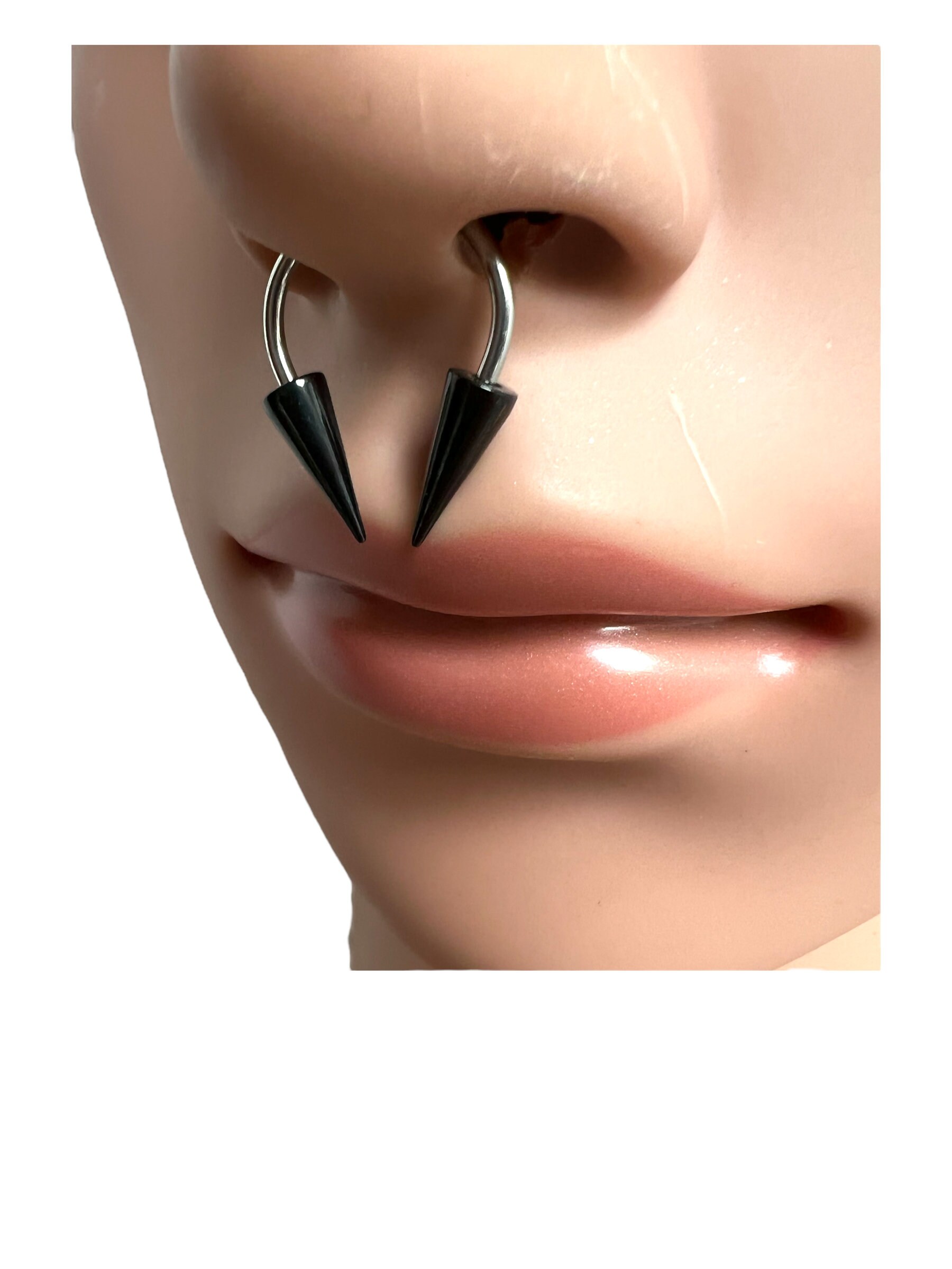 BodyAce 20G Spike Nose Rings Studs with Chains, Stainless Steel