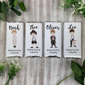 Mini tavoletta di cioccolato personalizzata per il paggetto, grazie per essere stato il nostro paggetto, proposta di matrimonio, tavoletta di cioccolato personalizzata per il matrimonio