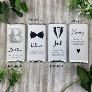 Regalo per il testimone di nozze, mini tavoletta di cioccolato personalizzata, paggetto, usciere, tavoletta di cioccolato personalizzata per matrimonio, bomboniere, regalo di ringraziamento
