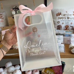 Personalisierte Blumenmädchen Geschenktasche, personalisierte Geschenktasche, Hochzeitstaschen, Brautjungfer Vorschlag, Blumenmädchen Geschenk, benutzerdefinierte Tasche für Blumenmädchen