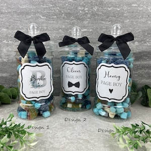 Page Boy Gift, Sweet Jar, Personalised  Page Boy Present, Page Boy, Usher Favours, Best Man, Wedding Sweet Favours, Wedding Party Gift
