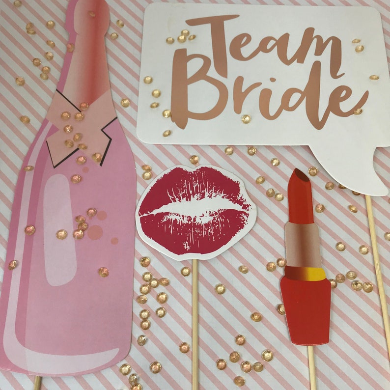 Hen Party Photo Booth Props Team Bride Hen Party Prop Hen Etsy