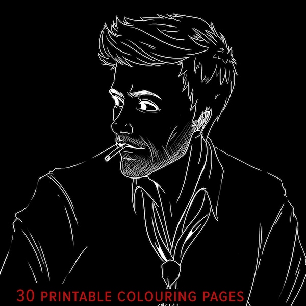 Constantine the Hellblazer Adult Colouring Book Digital Download Print At Home