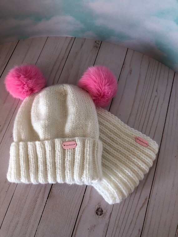 kids hat and scarf in one