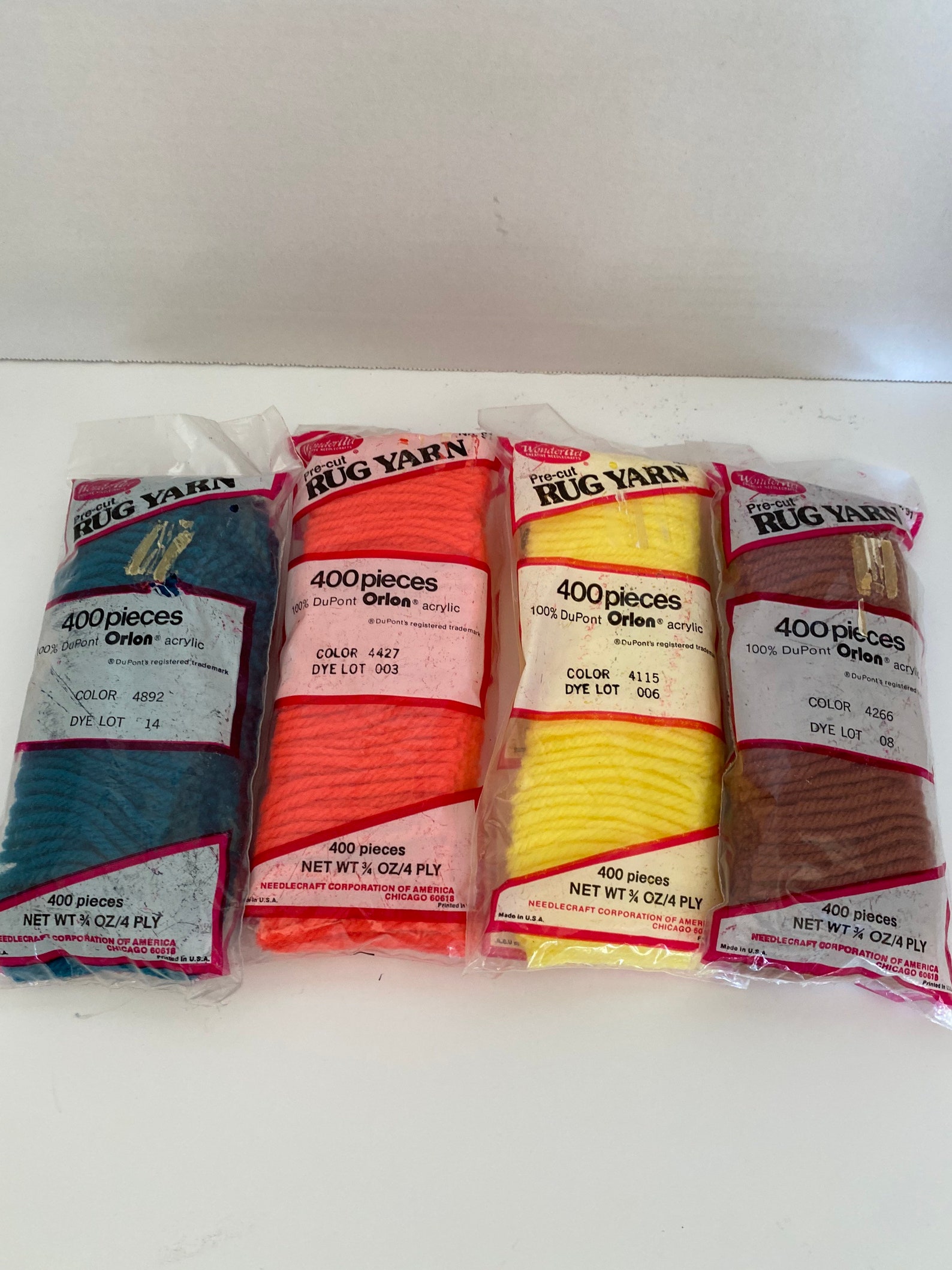 Vintage Latch hook rug yarn lots of color to choose pre cut Etsy