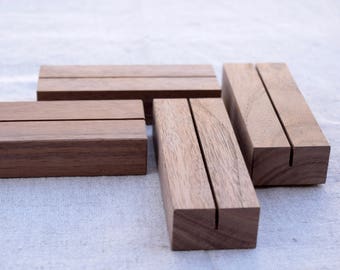 Wood Table Number Holders Set| Walnut Wood Wedding table number holders | Wedding sign holder | wood table number stand | wedding sign stand