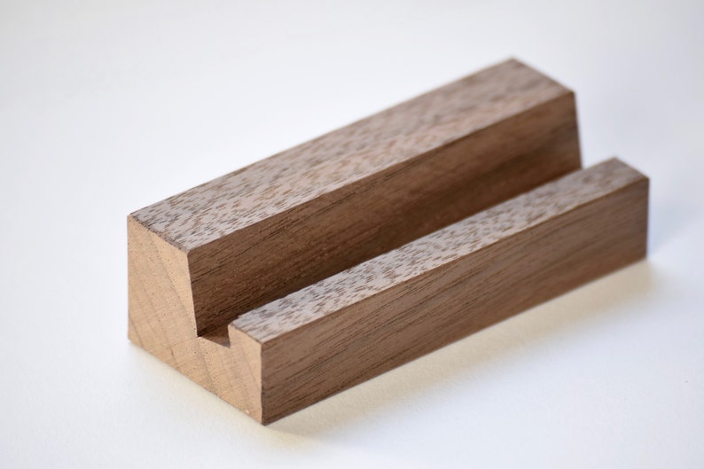 Walnut Wood Business Card Holder Natural Unfinished Etsy