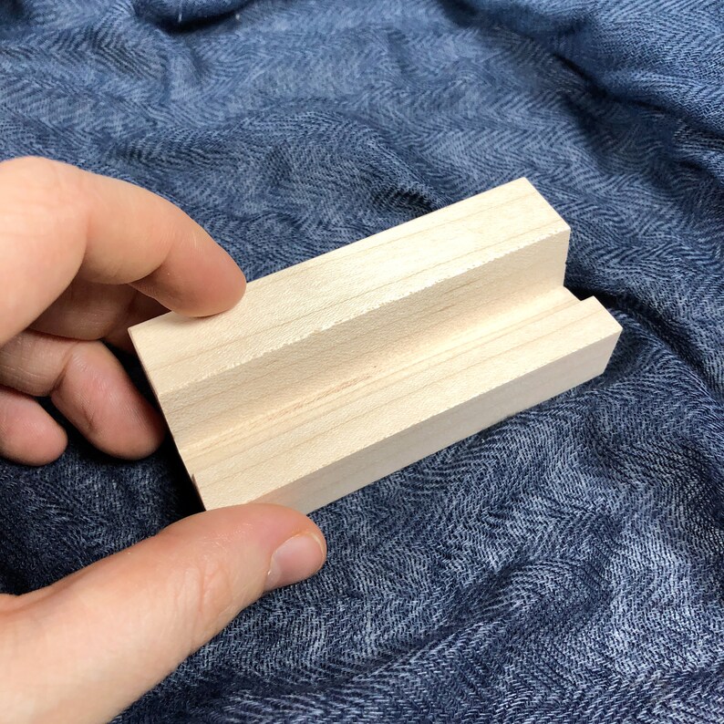 Maple Wood Business Card Holder Unfinished Light Wood Small Etsy