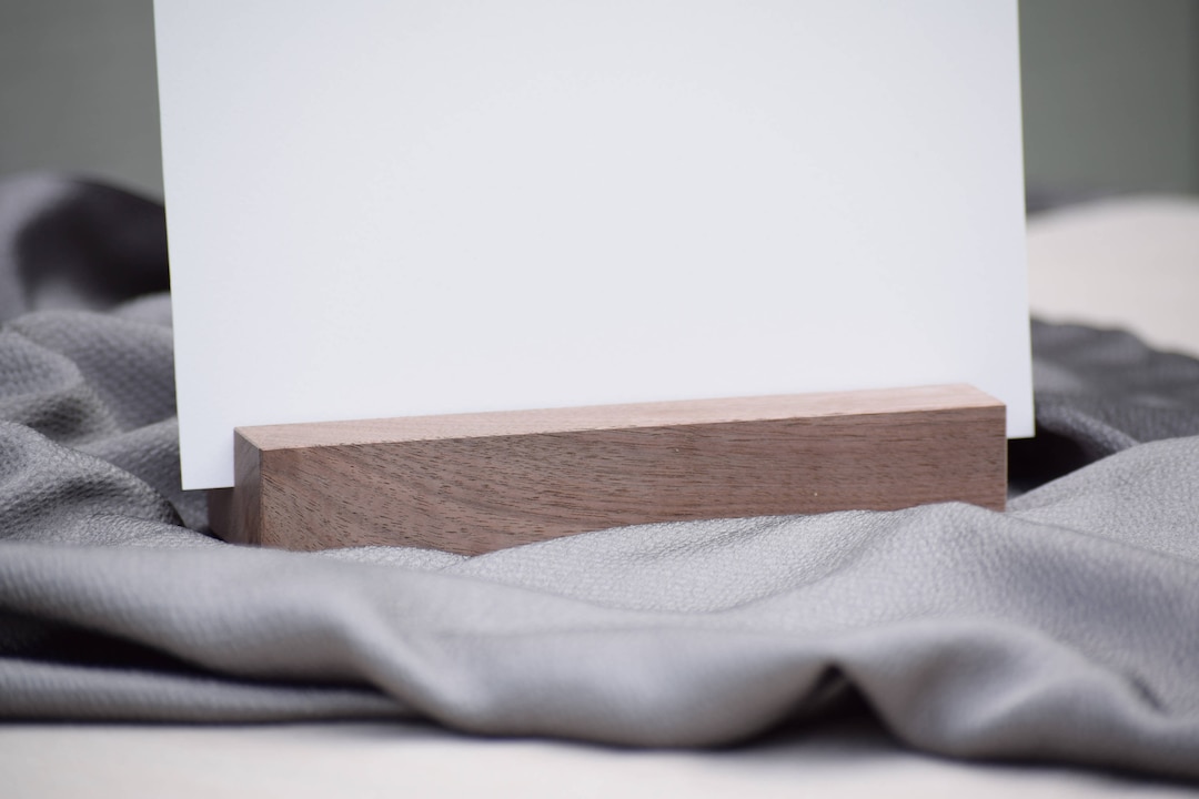 Timber Sign Holder Set of 3 Large Wood Sign Holders | Walnut Stands for Pictures, Prints ...