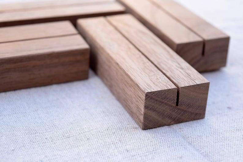 Wood Table Number Holders Set Walnut Wood Wedding table Etsy