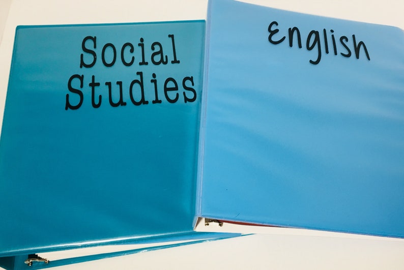 Binder Label Binder Subject Decal Student Name Label Etsy