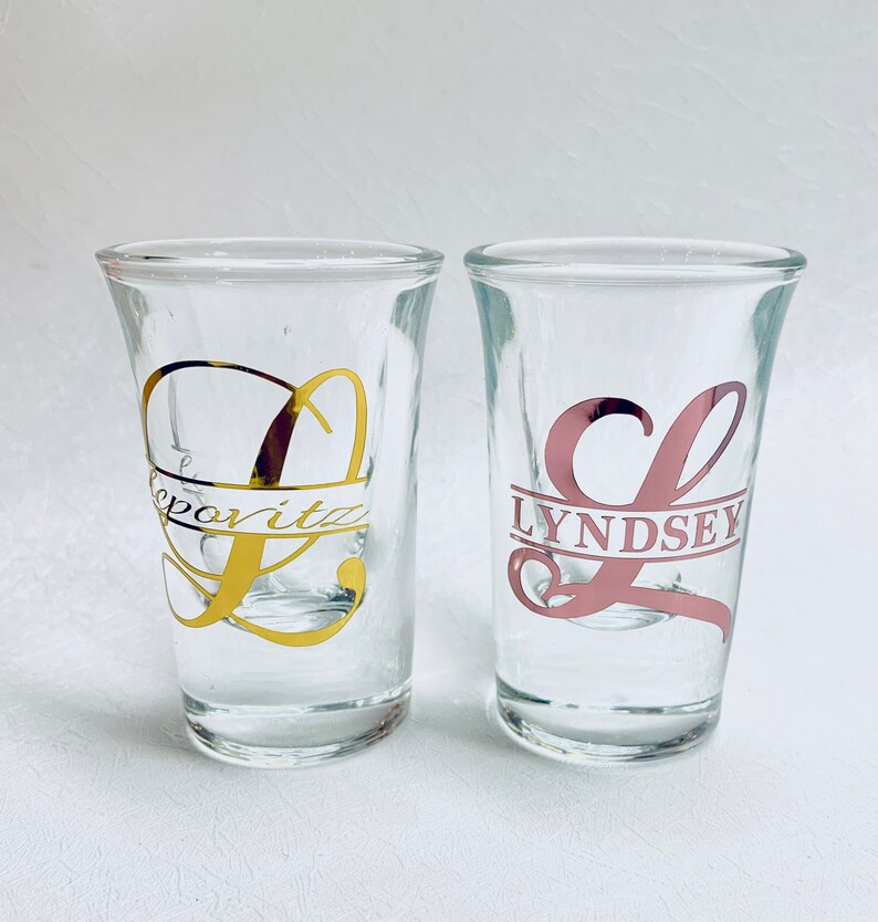Split Monogram Shot Glasses Customized Shot Glasses With Etsy