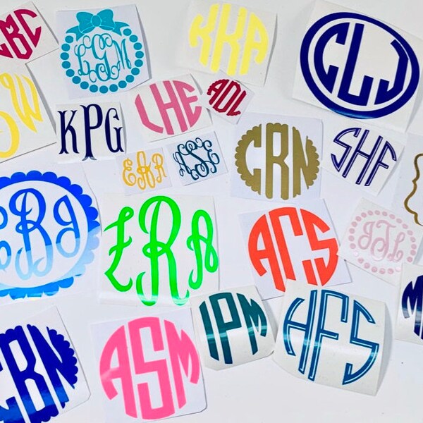 Monogram Car Decal Etsy
