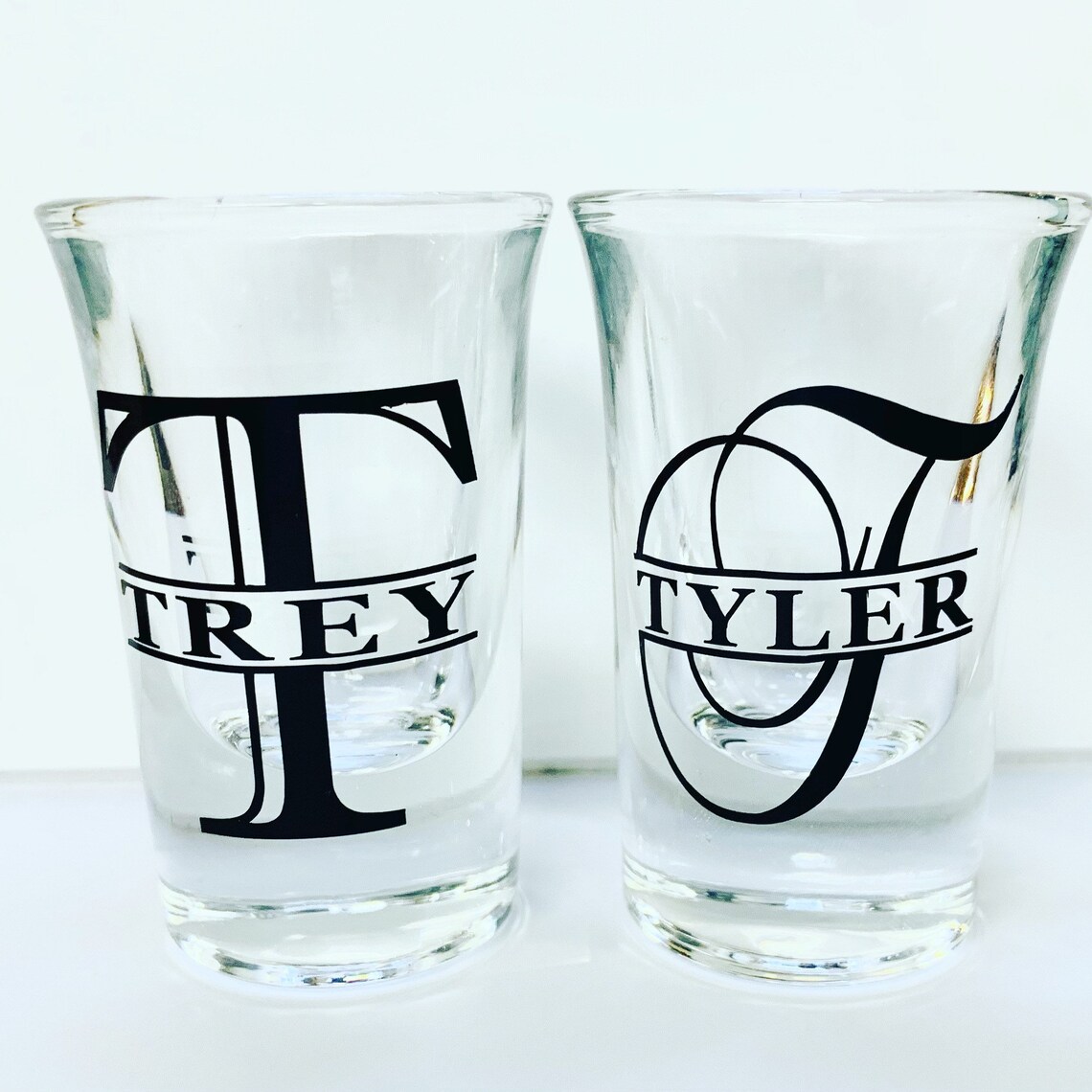 Split Monogram Shot Glasses Customized Shot Glasses With Etsy